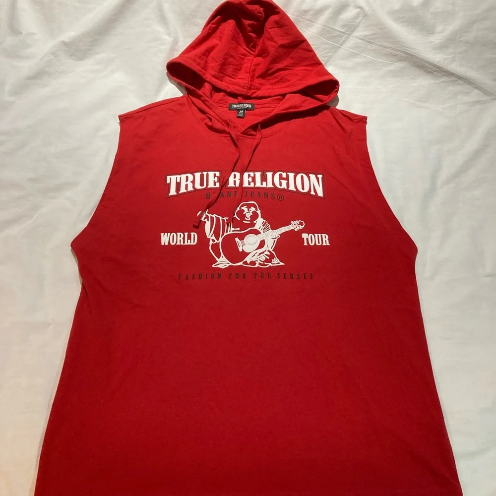 True Religion Sleeveless hooded tank top, Men’s size medium, NWOT! $59.00! - Picture 1 of 5